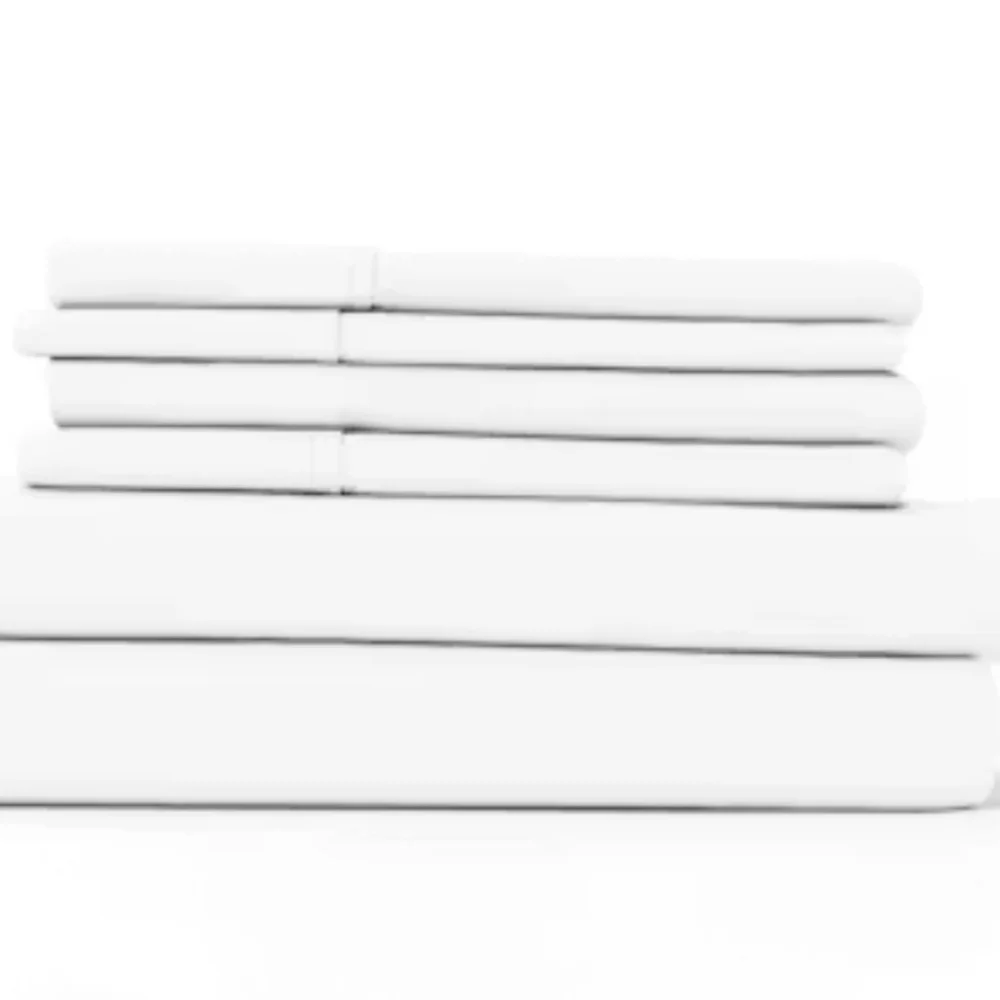 Microfiber Bed Sheet Sets - White, King, 6 Piece, Double-Brushed